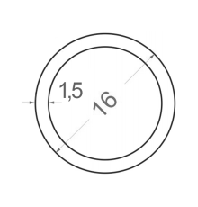 Алюминиевая труба круглая Ø16мм S1.5мм (анодированная)