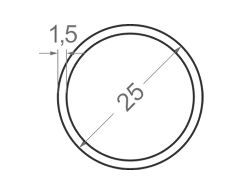 Алюминиевая труба круглая Ø25мм S1.5мм (без покрытия)