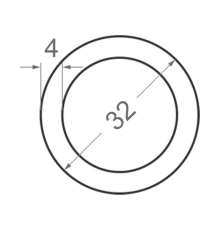 Алюминиевая труба круглая Ø32мм S4мм (без покрытия)