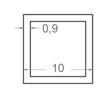 Алюминиевая труба квадратная  10x10мм S0.9мм (анодированная)