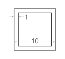 Алюминиевая труба квадратная  10x10мм S1мм (анодированная)