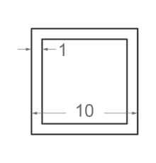 Алюминиевая труба квадратная  10x10мм S1мм (анодированная)