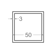 Алюмінієва труба квадратна 50x50мм S3мм (анодована)