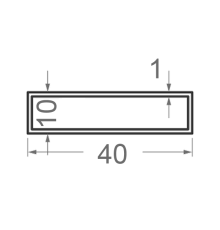 Алюминиевая труба прямоугольная 40x10мм S1мм (без покрытия)