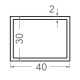 Алюминиевая труба прямоугольная 40x30мм S2мм (анодированная)